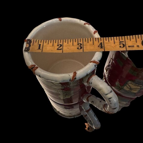 Vintage Susan Winget Holiday Lodge Mugs 4.5 “ Tall 16 Oz Capacity Set Of Two - Picture 3 of 13